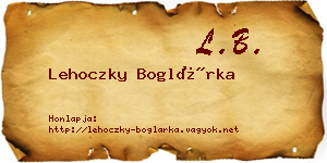 Lehoczky Boglárka névjegykártya