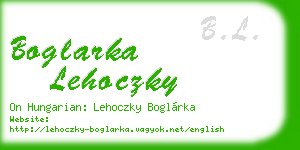 boglarka lehoczky business card